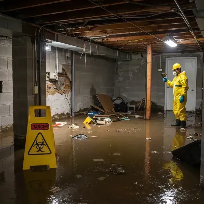 Flooded Basement Electrical Hazard in Hampshire, IL Property